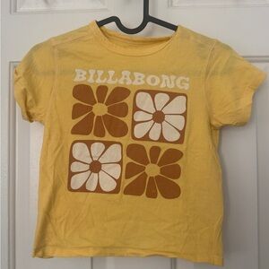 Billabong Yellow Crop Top with Floral Design